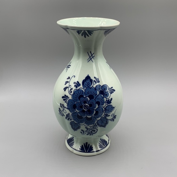 Vintage 1972 Blauw Delft Distel Hand-painted Vase Made in Holland - Picture 3 of 6